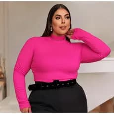 Blusa plus size varias cores, blusa cacharel plus size, segunda pele feminina plus size, blusa gola alta feminina
