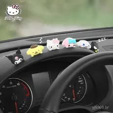 6 Pçs/Set Decoração De Carro Bonito Kuromi Cinnamoroll Melodia Pompompurin Pochacco Kawaii Ornamento De Painel