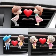 Aromatizador de Ar em Forma de Casal de Desenho Animado Fofo para Decoração de Carro I8S5