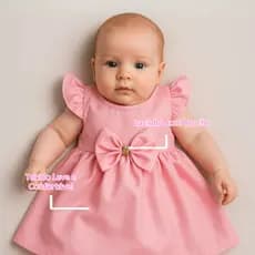 Vestido Bebê Infantil Menina – Para Meninas de 3 a 6 Meses
