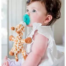 Chupeta Calmante Soft Silicone | Naninha Pelúcia Antialérgica Fixa | Brinquedo Conforto Bebê 0-6 Meses
