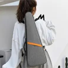 Capa Bag Ukulele Acolchoada Luxo Cinza com Alça Mochila | Capa Impermeável Reforçada Bolsa Instrumento Concert ou Tenor