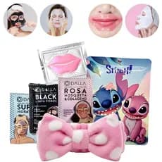 Kit Skincare Limpeza de Pele Facial Máscara Stitch - 3 Mascara PeelOff - Mascara Labial - Faixa - Espátula Presente