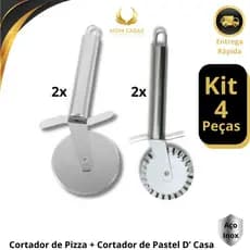 Carretilhas Cortadores Aço Inox para Cortar Massas Pastel Pizzas e Fechador de Pastel e Massas