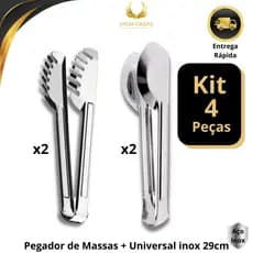 Utensílio Cozinha Pegador Massa Pegador Universal 29cm Aço Inox Premium Para Restaurante Buffet