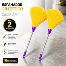 Espanador de Pó Sintético 37cm para Móveis Limpeza Suave Eficaz 1 ou 2 Peças