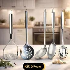 Utensílios de Cozinha Colher Arroz Concha Feijão Escumadeira Pegador Massas e Amassador Batatas