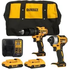 Kit Parafusadeira Impacto 13mm + Parafusadeira de Impacto 6,3mm DEWALT Com Baterias 2ah + Carregador e Bolsa DCK276D2-BR
