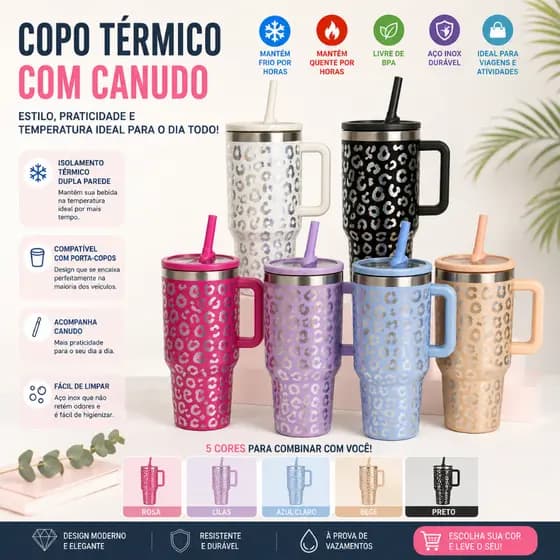 Copo garrafa Térmica Inox 1200ml Parede Dupla tampa Canudo Premium Beer Pints