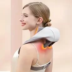 Massageador De Pescoço Inteligentes De Compressão Sem Fio Alívio De DorVerde MusgoBege