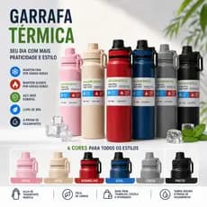 Garrafa térmica de aço inoxidável de 800 ml com infusor/alça, quente e fria - várias cores