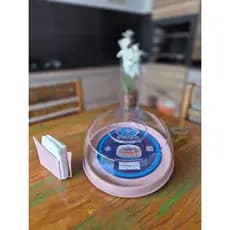 Conjunto Boleira com Tampa + Porta Guardanapo Porta Bolo com tampa transparente