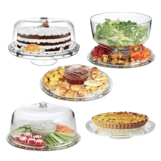 Petisqueira Boleira Com suporte Saladeira grande conjunto 5 em 1 multiuso