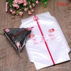 100 Peças de Saco de Embalagem de Bolinho de Arroz Triangular de Camada Dupla Alga Onigiri Sushi para F 2841