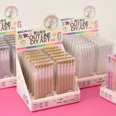 6-18 Unidades Cintilante Brilhante Brilho Para Colorir Caneta Rabiscar Glitter Metálico Colorido Marcador De Gel
