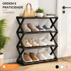 Sapateira Prateleira Sanfonada 4 Andares Organizadora Plástico Multiuso Sapatos 4012