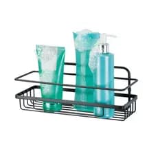 Suporte Porta Shampoo e Condicionador Preto Moderno Com Parafuso Arthi