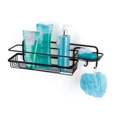 Suporte Porta Shampoo Sabonete Condicionador Box Parede Banheiro Preto