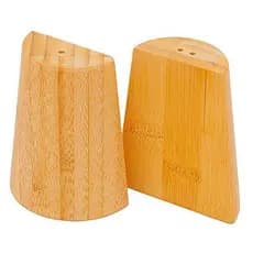 Kit Conjunto Pimenteiro E Saleiro De Mesa Posta Bambu