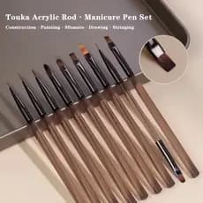 Kit 9 Pincéis Para Arte De Unhas Conjunto De Ferramentas Desenho De Polimento De Gel