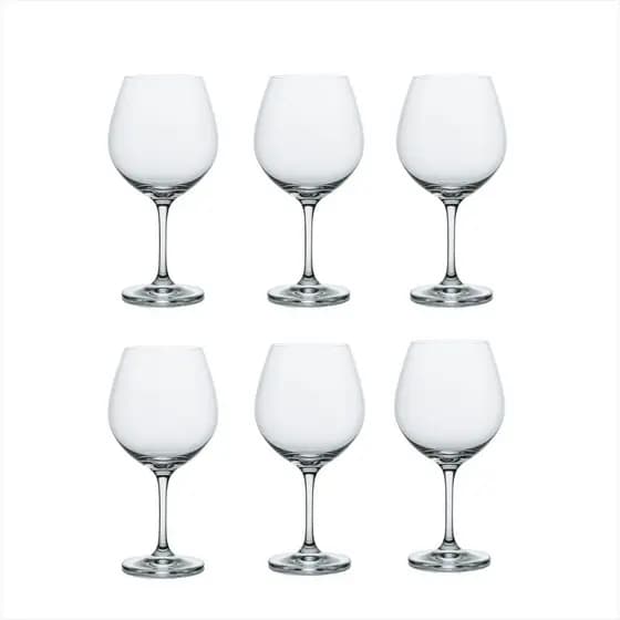 Jogo de 6 Taças Vinho Tinto 650Ml Cristal Ecológico Incolor