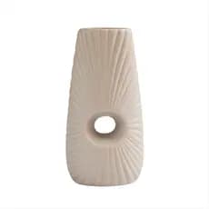 Decoração Sala Estar Vaso Jardinagem Luxo Ceremica Cinza 24Cm Plantas Artificiais Naturais