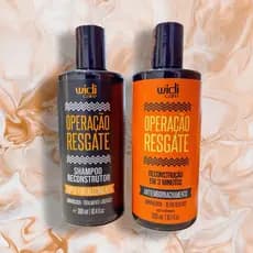 Kit Operação Resgate - Shampoo Reconstrutor + Tratamento Reconstrução Antiemborrachamento 3 Minutos - Widi Care 300ml