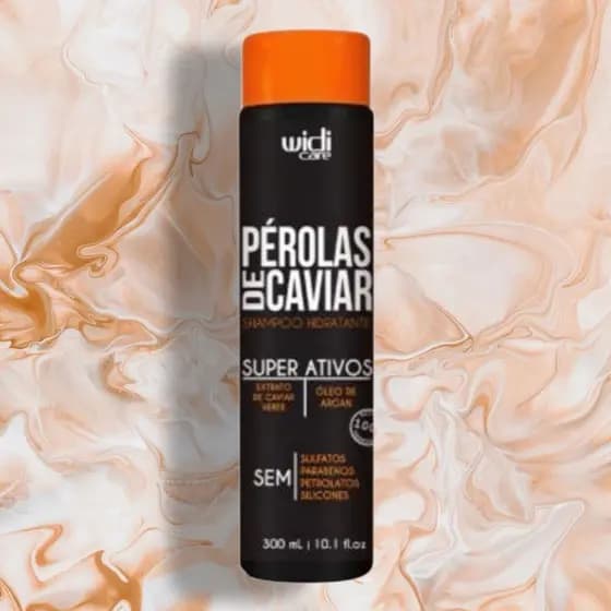 Shampoo Pérolas de Caviar - Hidratante, Antifrizz, Sem Sulfatos, Parabenos, Petrolatos e Silicones - Widi Care 300ml