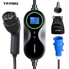 Carregador para Carros Elétricos TAYNIU Bivolt 7KW(32A)/3.5KW(16A) - Controle Térmico Inteligente - Cabo de 5m