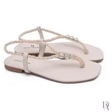 Rasteirinha Doce Amora Brisa Off White Feminina Confortavel