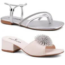 Kit 2 Sandália Doce Amora Flora+Lirio Macia Elegante Confortavel