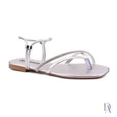 Rasteira Feminina Doce Amora Lirio Moda Prata Estilosa Feminina Casual