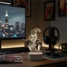 Luminária Led Homem Aranha Spider Man 3d Abajur Decorativo