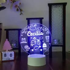 Luminária infantil para Recém-Nascido com Nome, peso e Data – Presente Especial de Boas-Vindas usb