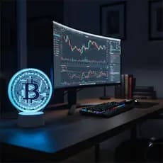 Luminária LED 3D, Bitcoin, Criptomoeda, abajur, gamer