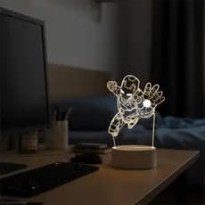 Luminária LED 3D Iron Man Vingadores - Decoração Geek Quarto / Mesa Escritório - Luz Noturna Presente Criativo Infantil