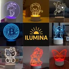 Luminária LED 3D de Mesa em Acrílico Iluminado | Luz Noturna Decorativa | Presente Criativo para Todas as Idades
