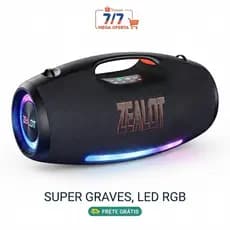 caixa de som Grande ZEALOT-S89  250W | RGB, IPX6, 48000mAh, BT5.3【Envio Imediato/Radiadores novos】