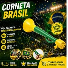 KITS com 1,2,3,6 Peças Corneta buzina 42,5 cm Copa do Mundo Brasil