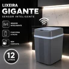 Lixeira Automática Inteligente 12L Sem Contato Sensor Moderna A Pilha Premium