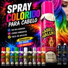 Tinta Spray para Cabelo Temporária Cabelo Maluco Penteados Lavável