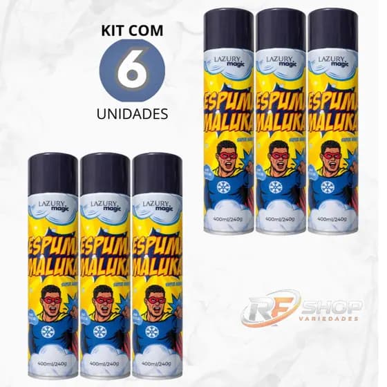 Kit Espuma Carnaval Neve Artificial 400ml Espuminha Maluka