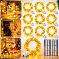 1/5/8/10/20/50 Peças Cordão De Luz LED 2 Metros Fio De Fada De Cobre mini Adequado Para Quartos , Casamentos , Festas ,