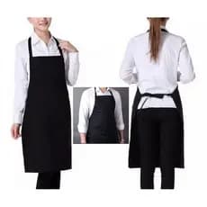 Kit 2 Avental Preto com Bolso Oxford Confeitaria Estética Barman Cafeteria