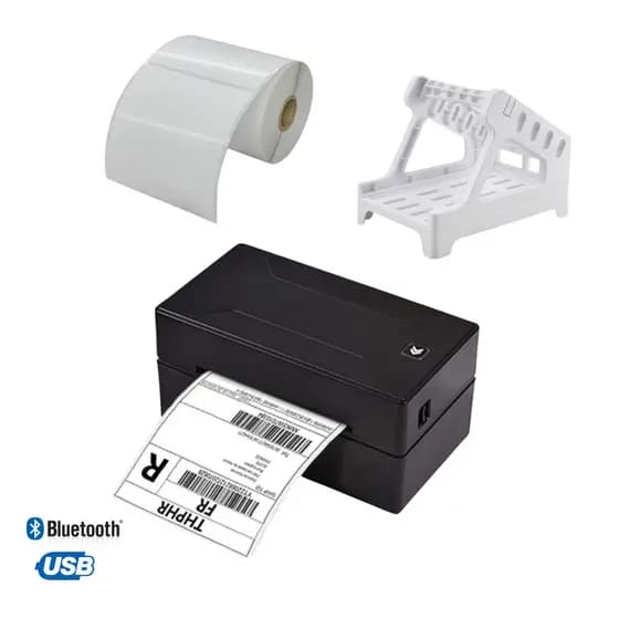 Impressora De Etiqueta Envio Térmica USB Bluetooth + 1 Rolo Etiqueta 10x15