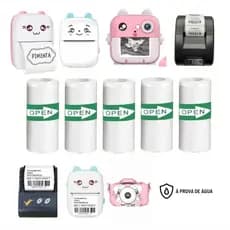 Kit 5 Rolos Etiqueta Bobina Adesiva Para Mini Impressoras Câmeras Tipo Gatinho
