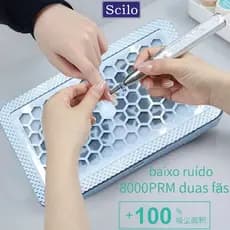 Coletor De Pó De Unhas , 8000 Rpm E 1600PA Dual Turbo Professional Vacuum Fan Extrator De Poeira , Sucção Ajustável Cont
