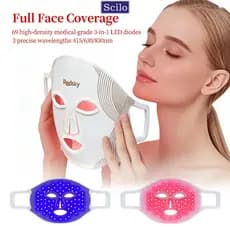 2026nova Máscara De Terapia De Luz Vermelha Led Para Pele Facial Brilhante , De 830nm Antirrugas Azul Acne , Uso Domésti