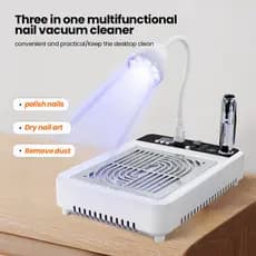2026 Novo Aspirador De Unhas Multifuncional 3 Em 1 , Alta Potência , Baixo Ruído , Secas , Com display digital E LED , 1