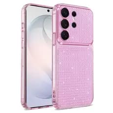 Capa Macia Para Samsung S26 Plus S25 S26 Ultra S25 FE A56 57alta Transparência PC/TPU Anti-Queda Padrão De Diamante Caso